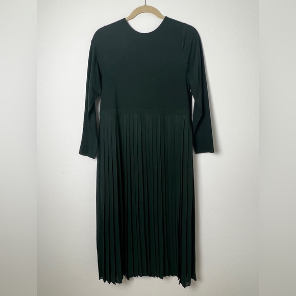 NEW J.Crew Pleated Ballet Dress Green Stretch Cotton Blend A-Line Maxi Dress XXL - Picture 3 of 12